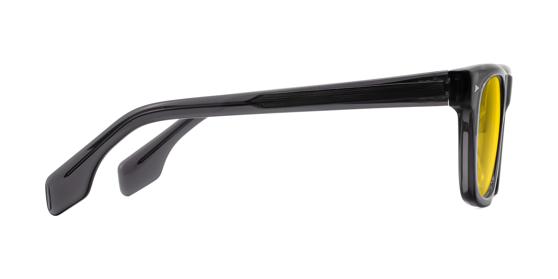 Side of Nesse in Transparent Gray with Yellow Tinted Lenses