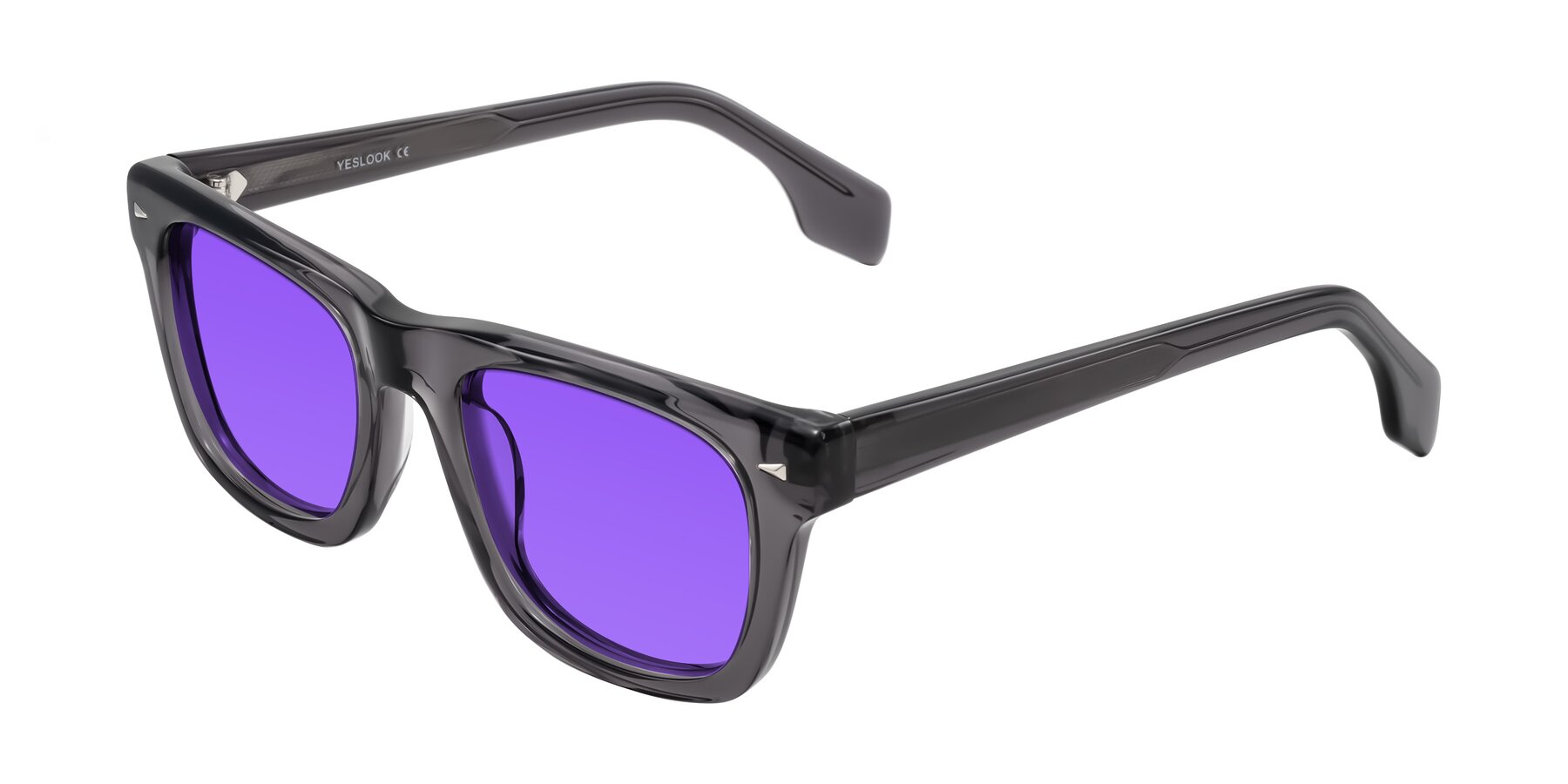 Angle of Nesse in Transparent Gray with Purple Tinted Lenses