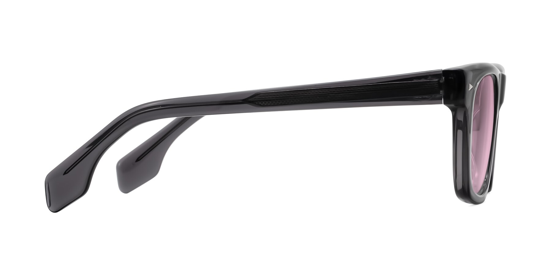 Side of Nesse in Transparent Gray with Light Wine Tinted Lenses