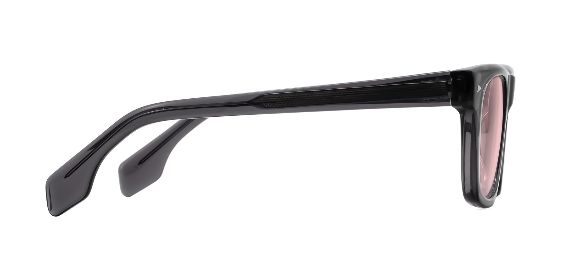 Side of Nesse in Transparent Gray with Light Garnet Tinted Lenses