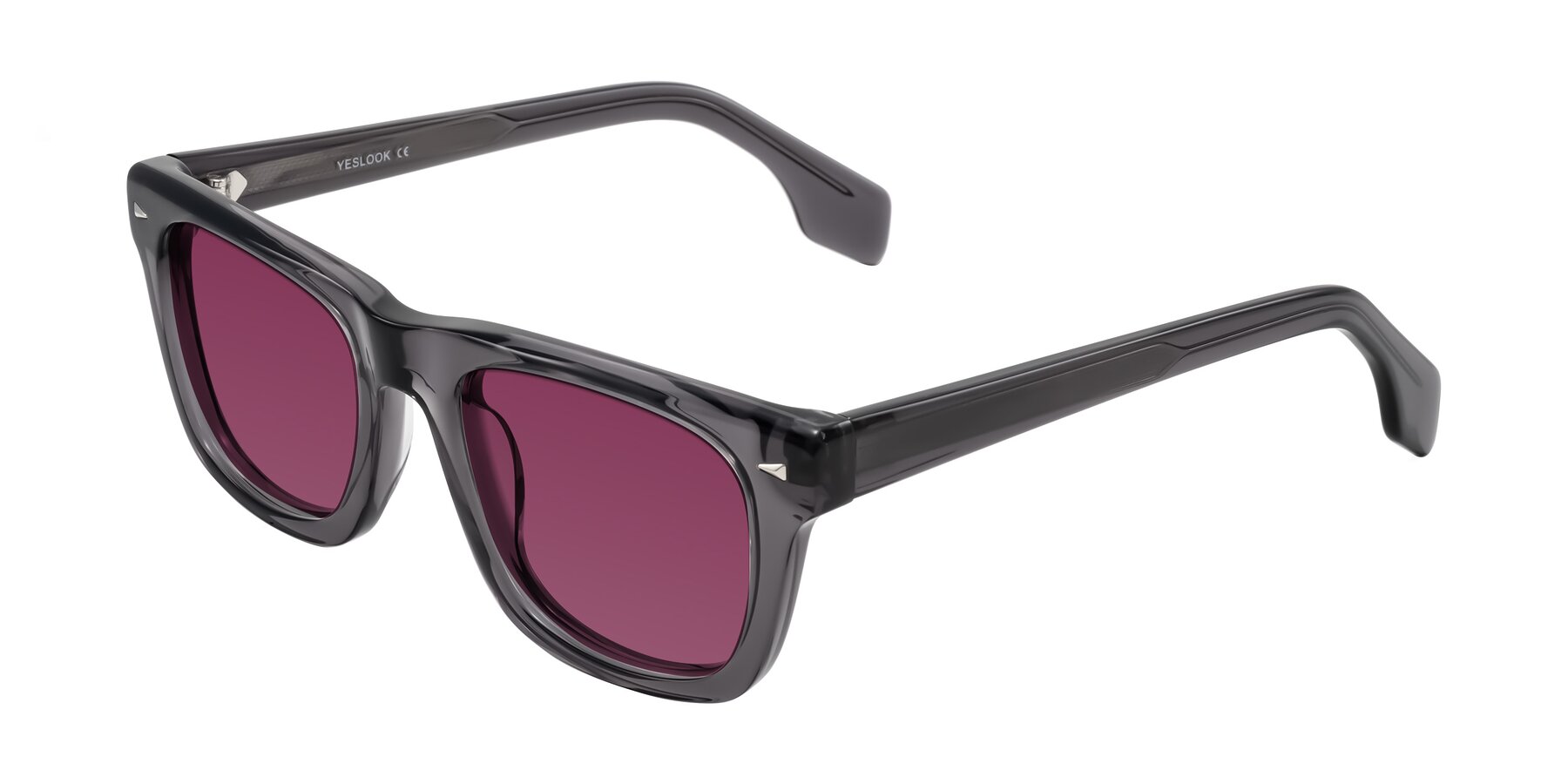 Angle of Nesse in Transparent Gray with Wine Tinted Lenses