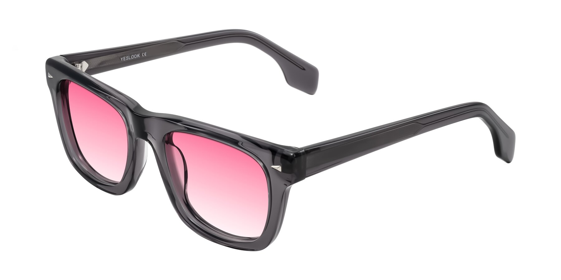 Angle of Nesse in Transparent Gray with Pink Gradient Lenses