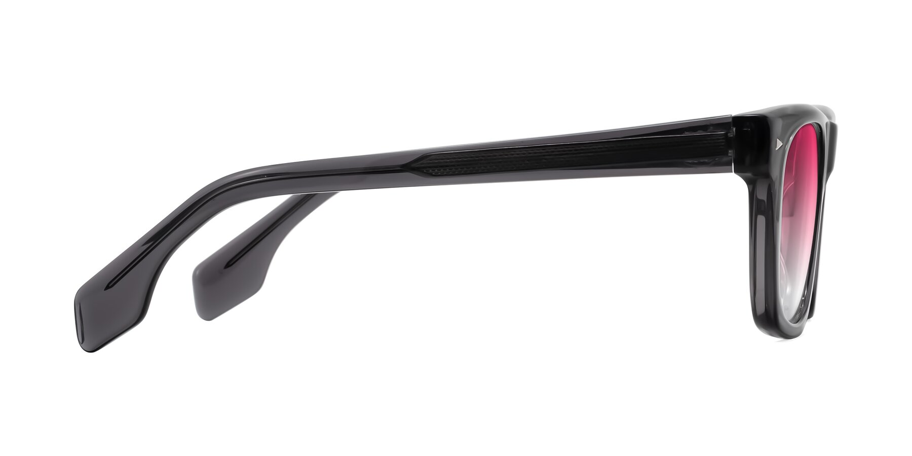 Side of Nesse in Transparent Gray with Pink Gradient Lenses