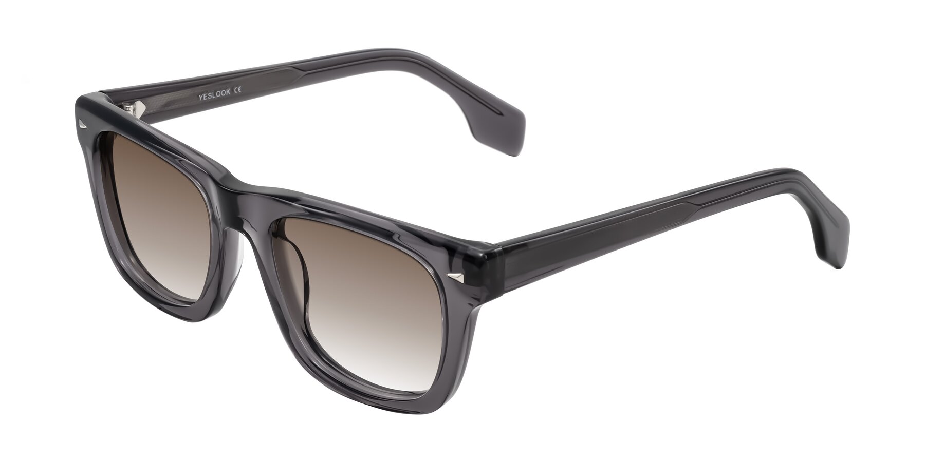Angle of Nesse in Transparent Gray with Brown Gradient Lenses