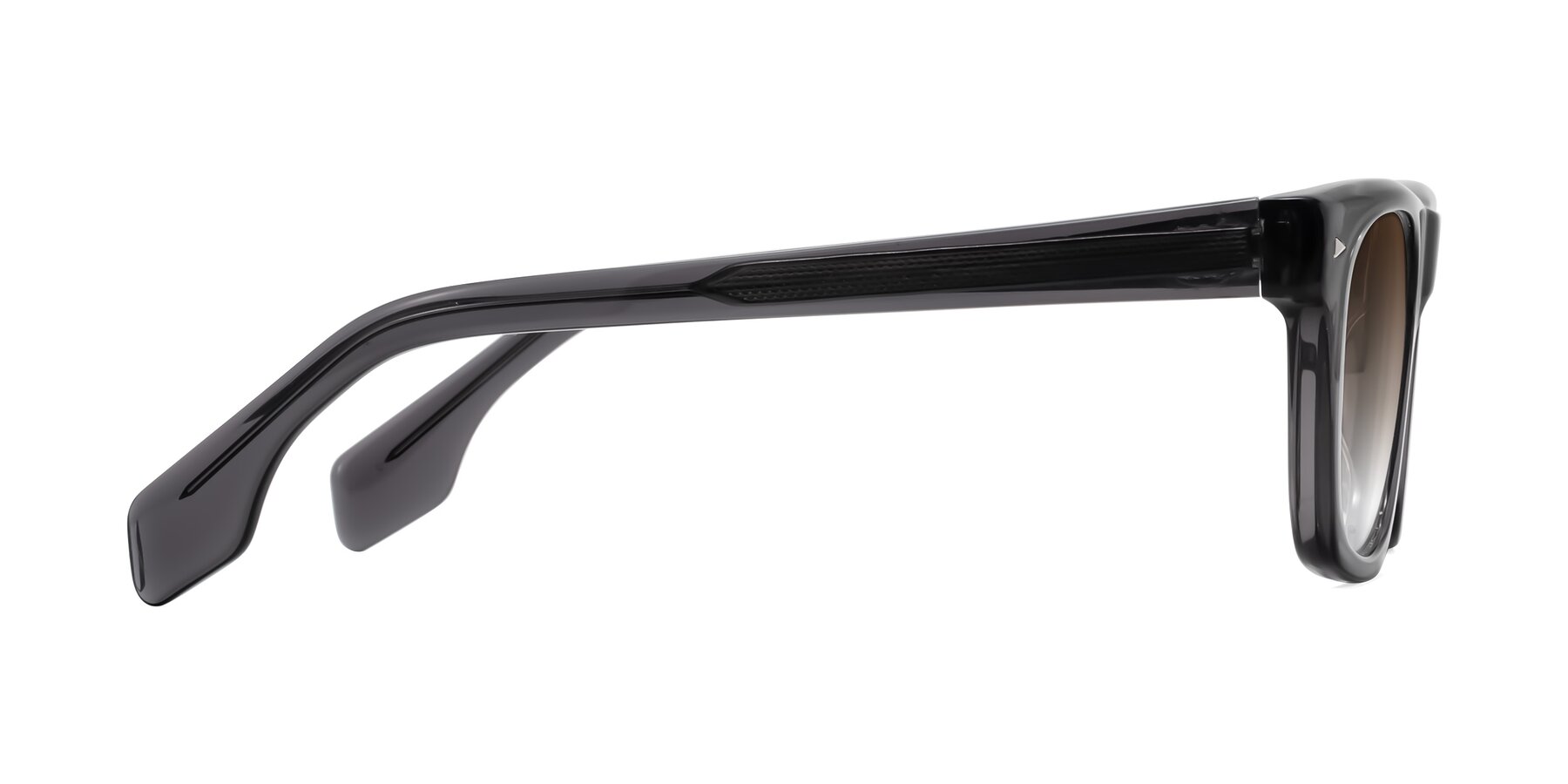 Side of Nesse in Transparent Gray with Brown Gradient Lenses