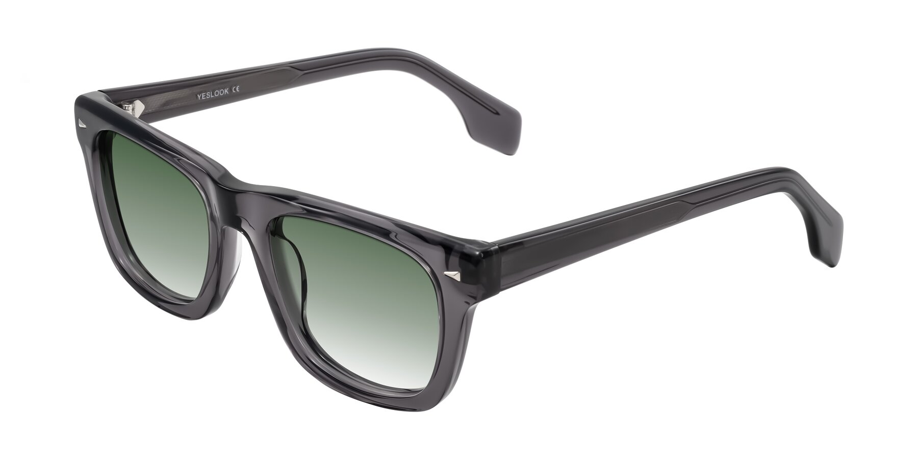 Angle of Nesse in Transparent Gray with Green Gradient Lenses
