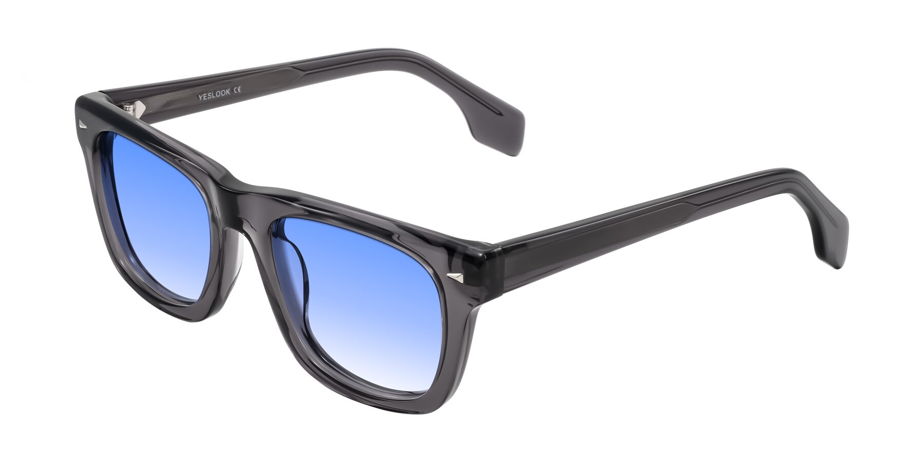 Angle of Nesse in Transparent Gray with Blue Gradient Lenses