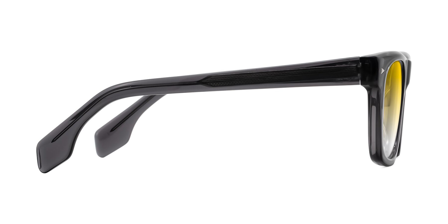 Side of Nesse in Transparent Gray with Yellow Gradient Lenses