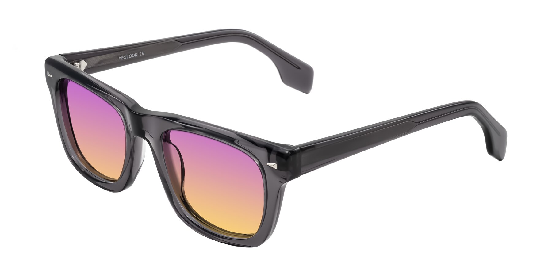 Angle of Nesse in Transparent Gray with Purple / Yellow Gradient Lenses