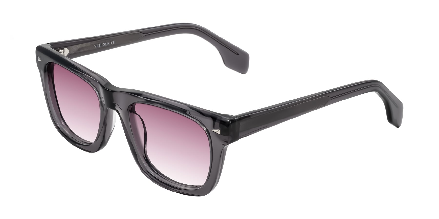 Angle of Nesse in Transparent Gray with Wine Gradient Lenses