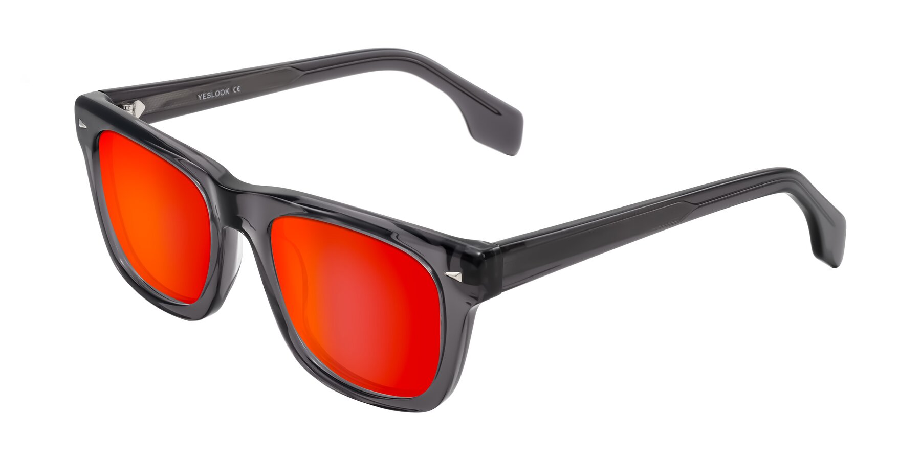 Angle of Nesse in Transparent Gray with Red Gold Mirrored Lenses