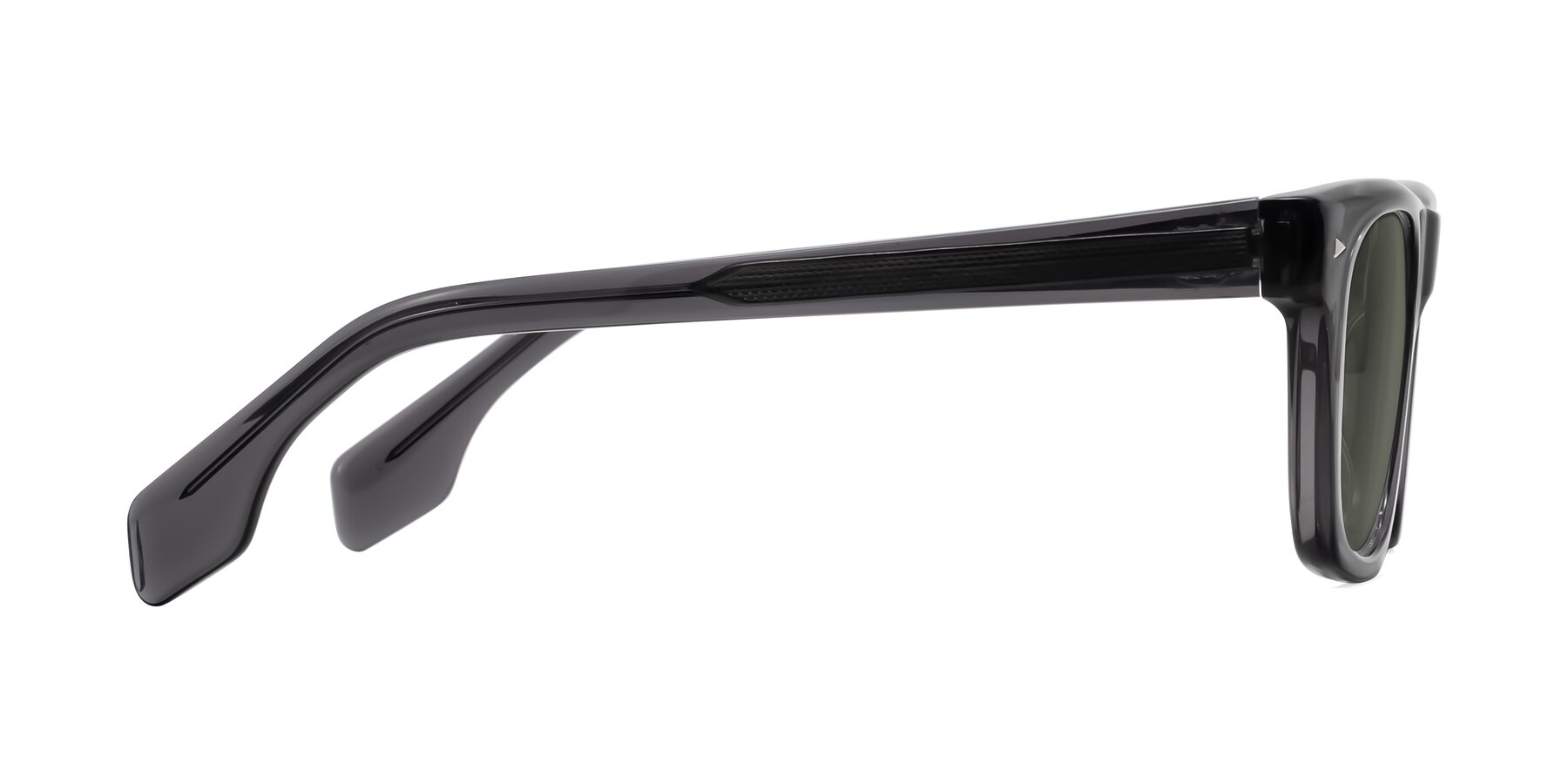 Side of Nesse in Transparent Gray with Gray Polarized Lenses