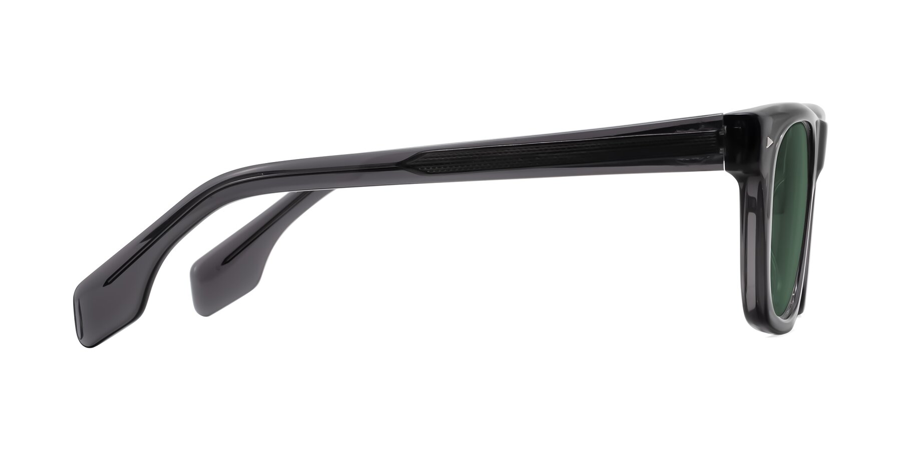 Side of Nesse in Transparent Gray with Green Polarized Lenses