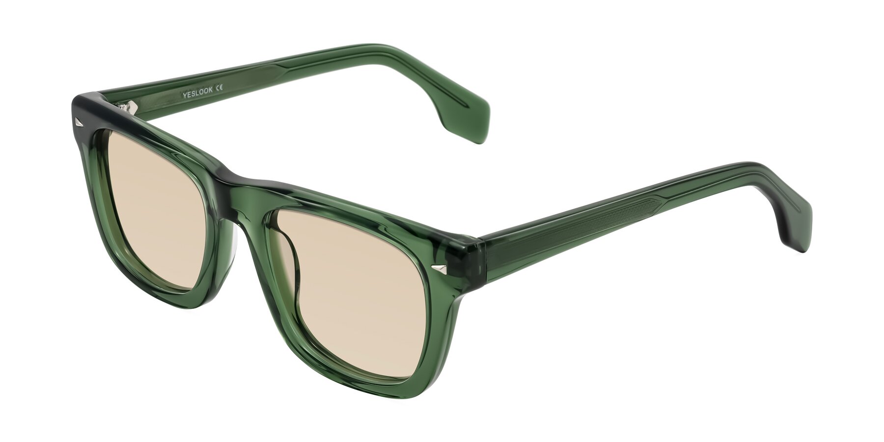 Angle of Nesse in Transparent Green with Light Brown Tinted Lenses