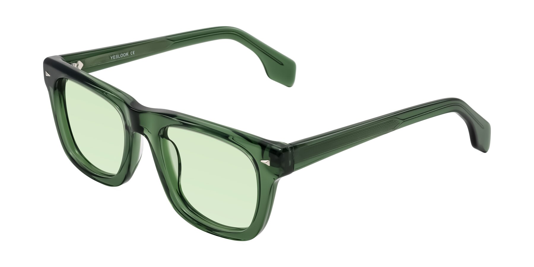 Angle of Nesse in Transparent Green with Light Green Tinted Lenses