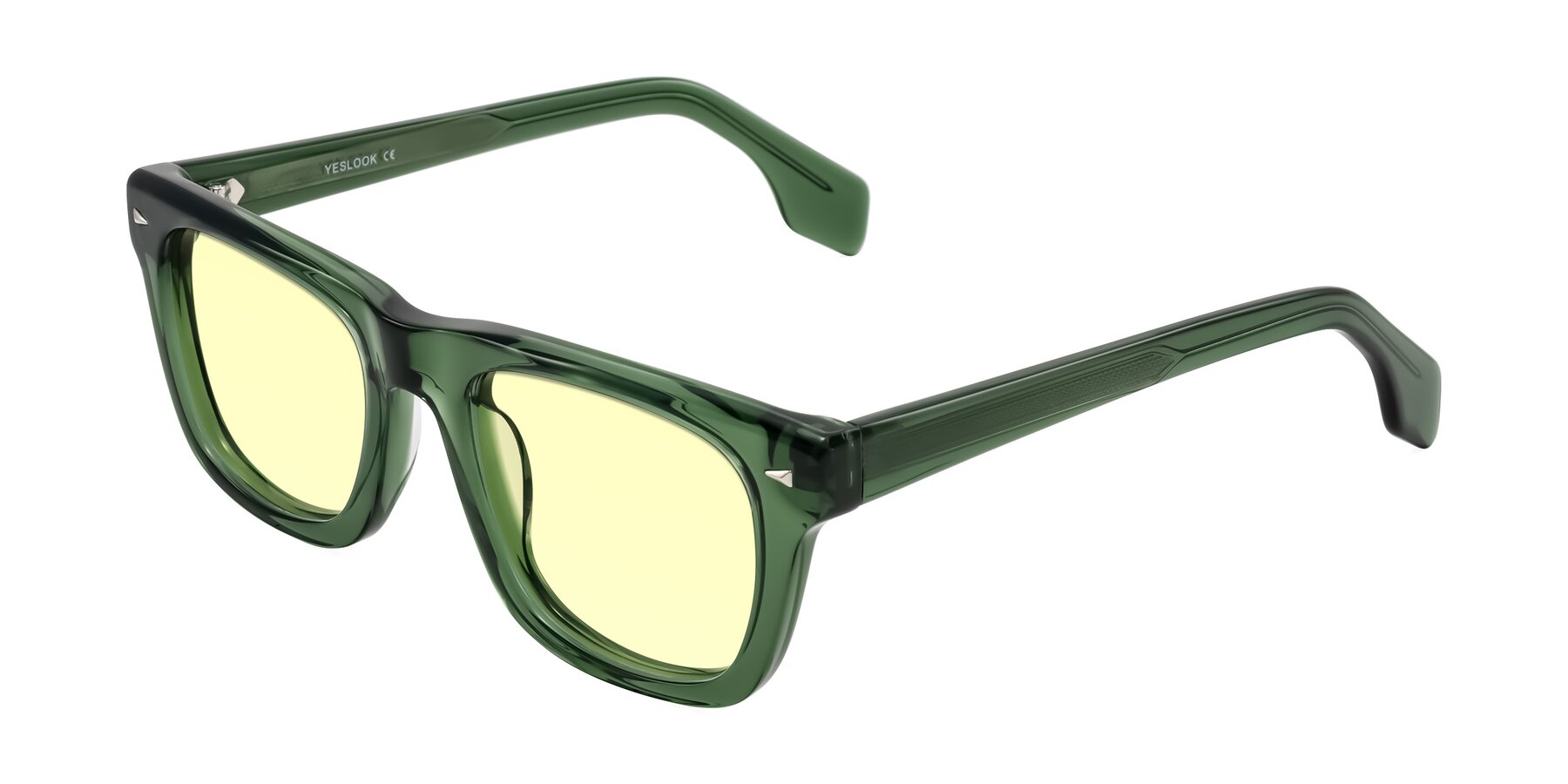 Angle of Nesse in Transparent Green with Light Yellow Tinted Lenses