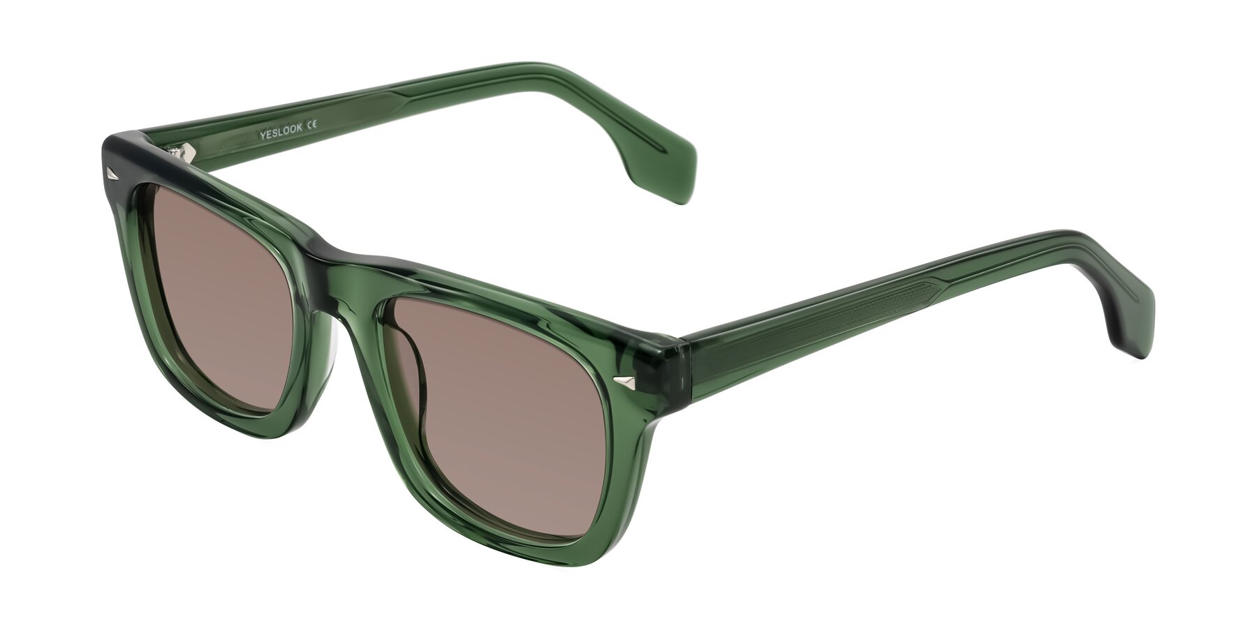 Angle of Nesse in Transparent Green with Medium Brown Tinted Lenses