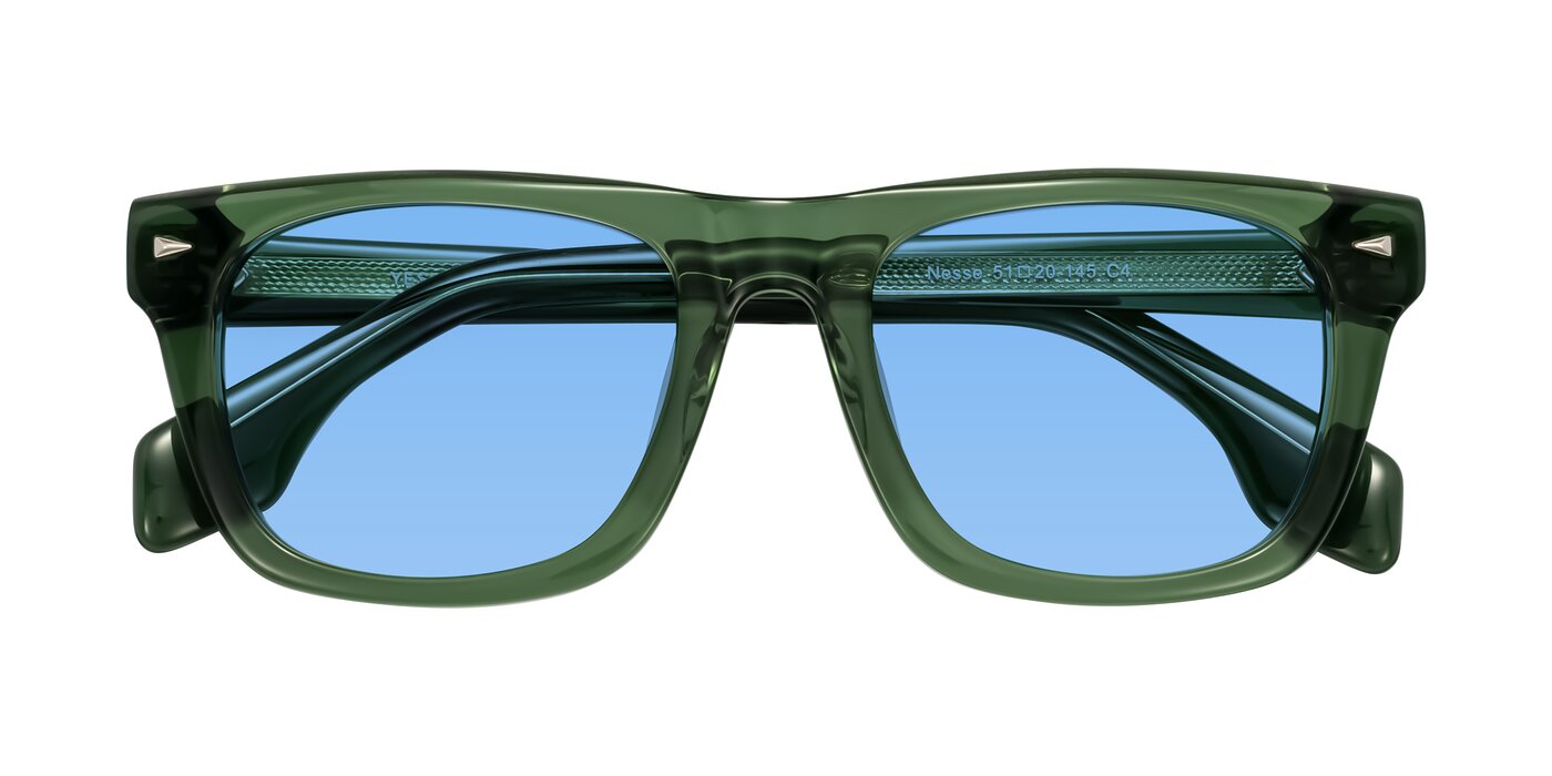 Nesse - Transparent Green Tinted Sunglasses
