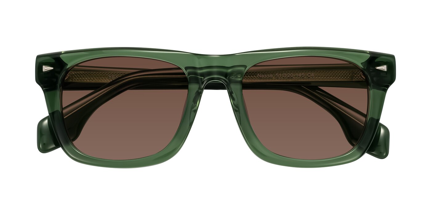 Nesse - Transparent Green Tinted Sunglasses