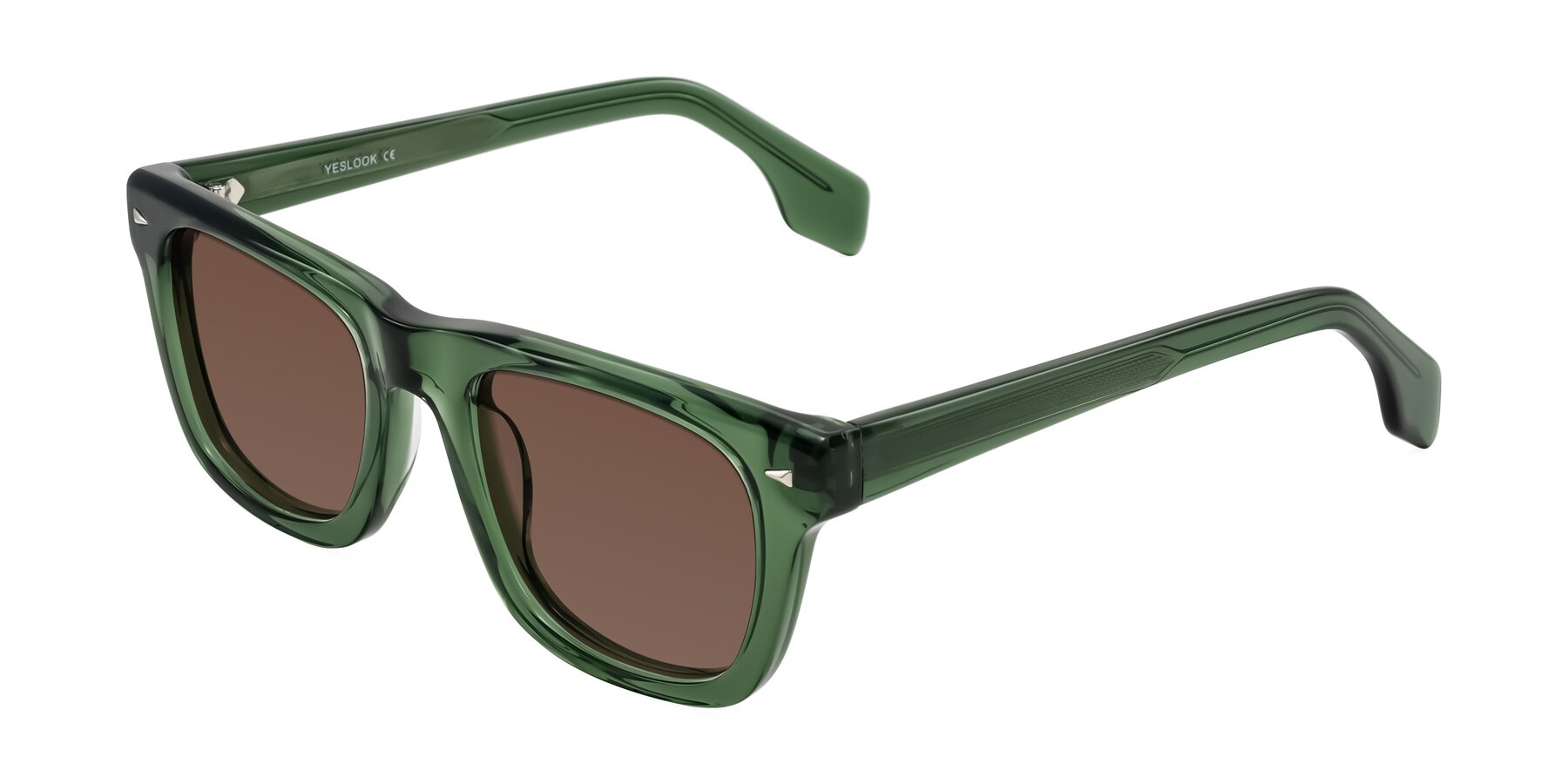 Angle of Nesse in Transparent Green with Brown Tinted Lenses