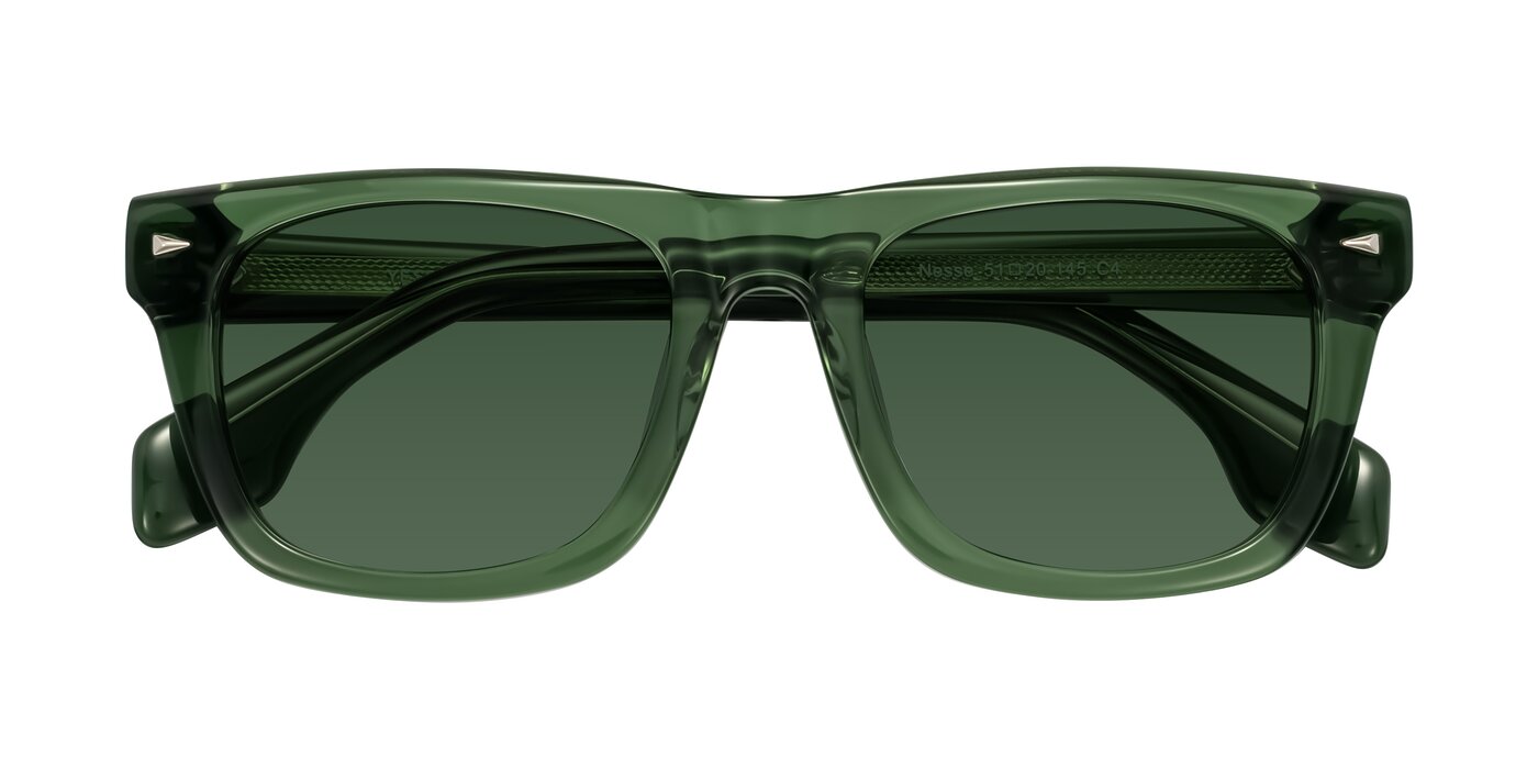 Nesse - Transparent Green Tinted Sunglasses