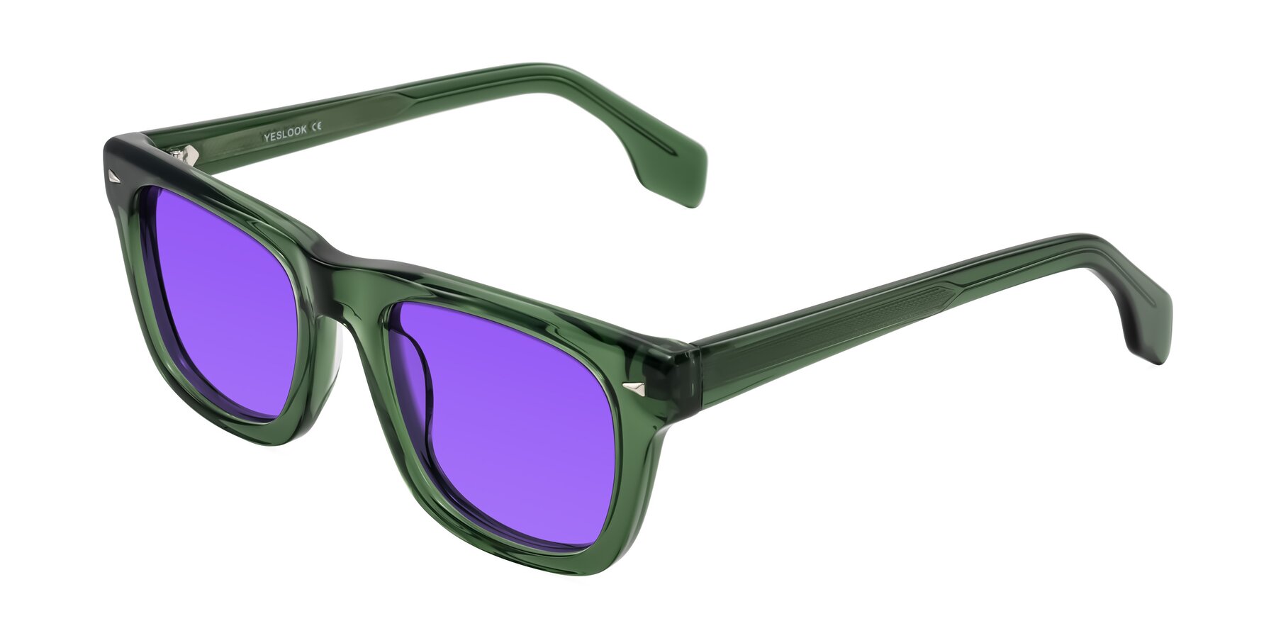 Angle of Nesse in Transparent Green with Purple Tinted Lenses
