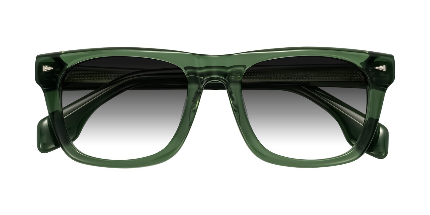 Nesse - Transparent Green Gradient Sunglasses