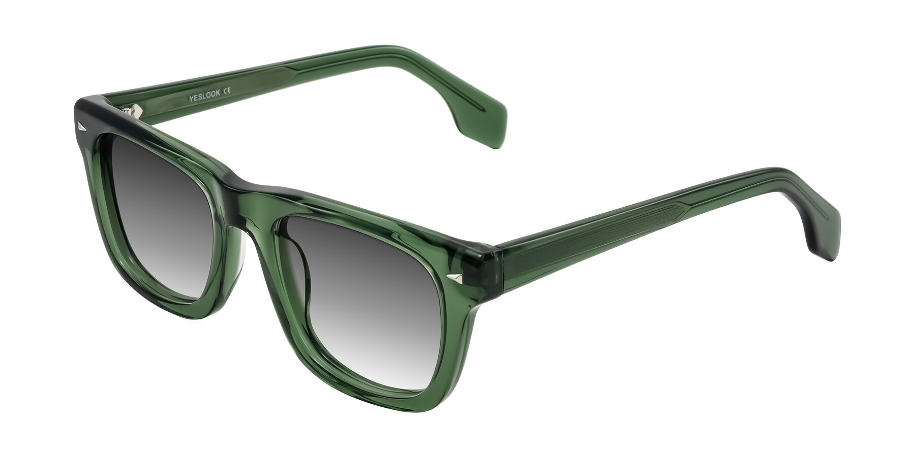 Angle of Nesse in Transparent Green with Gray Gradient Lenses