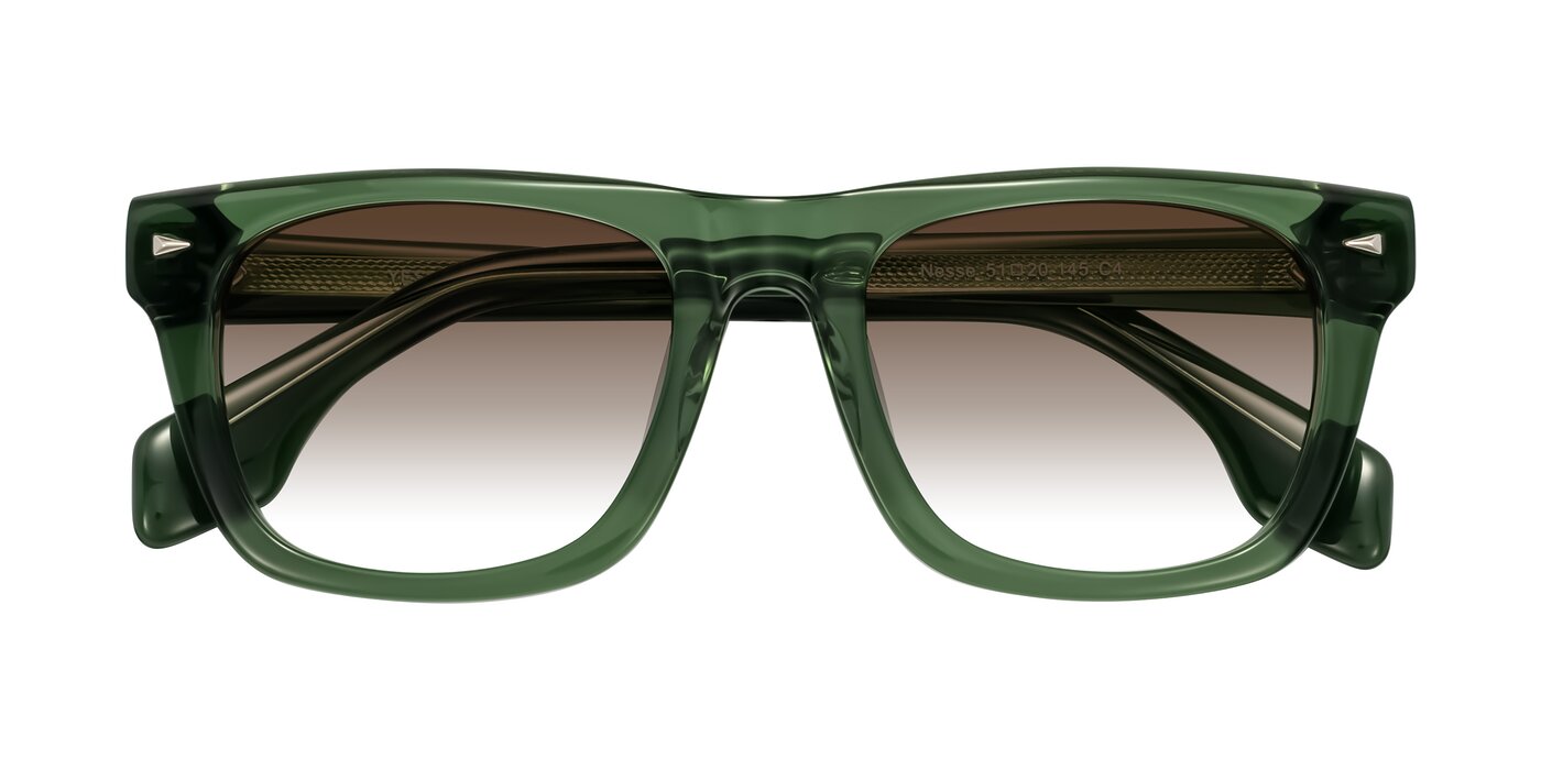 Nesse - Transparent Green Gradient Sunglasses