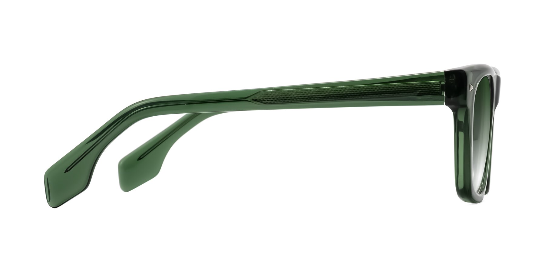 Side of Nesse in Transparent Green with Green Gradient Lenses