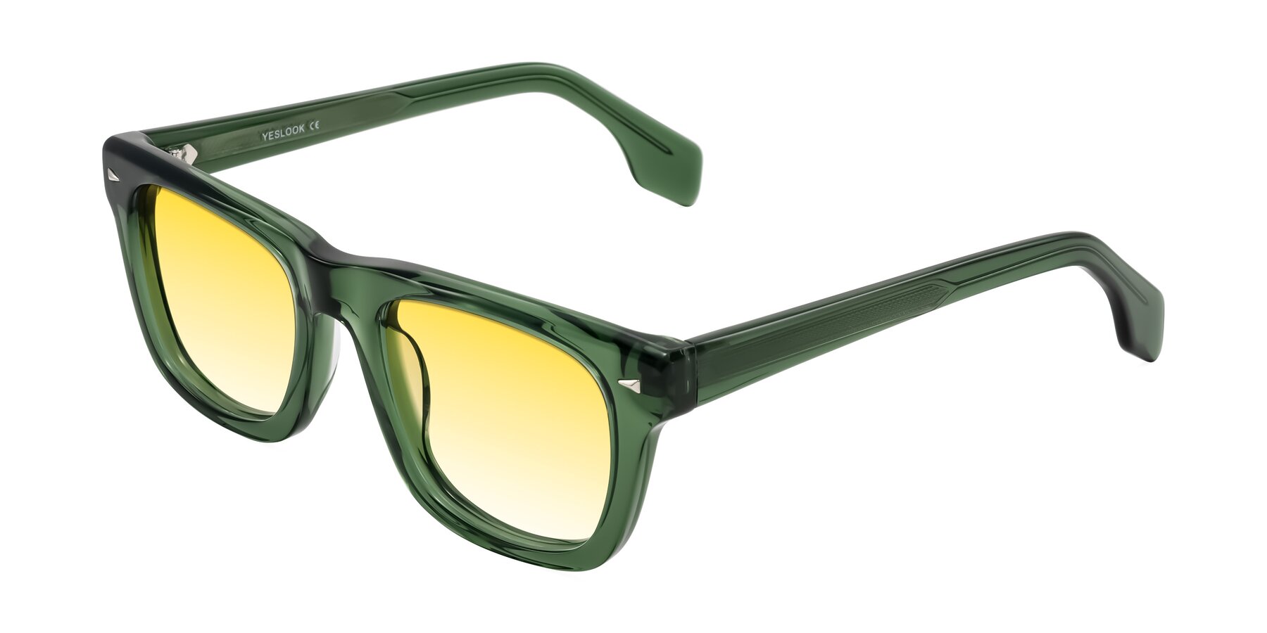 Angle of Nesse in Transparent Green with Yellow Gradient Lenses