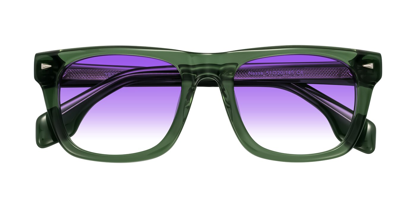 Nesse - Transparent Green Gradient Sunglasses