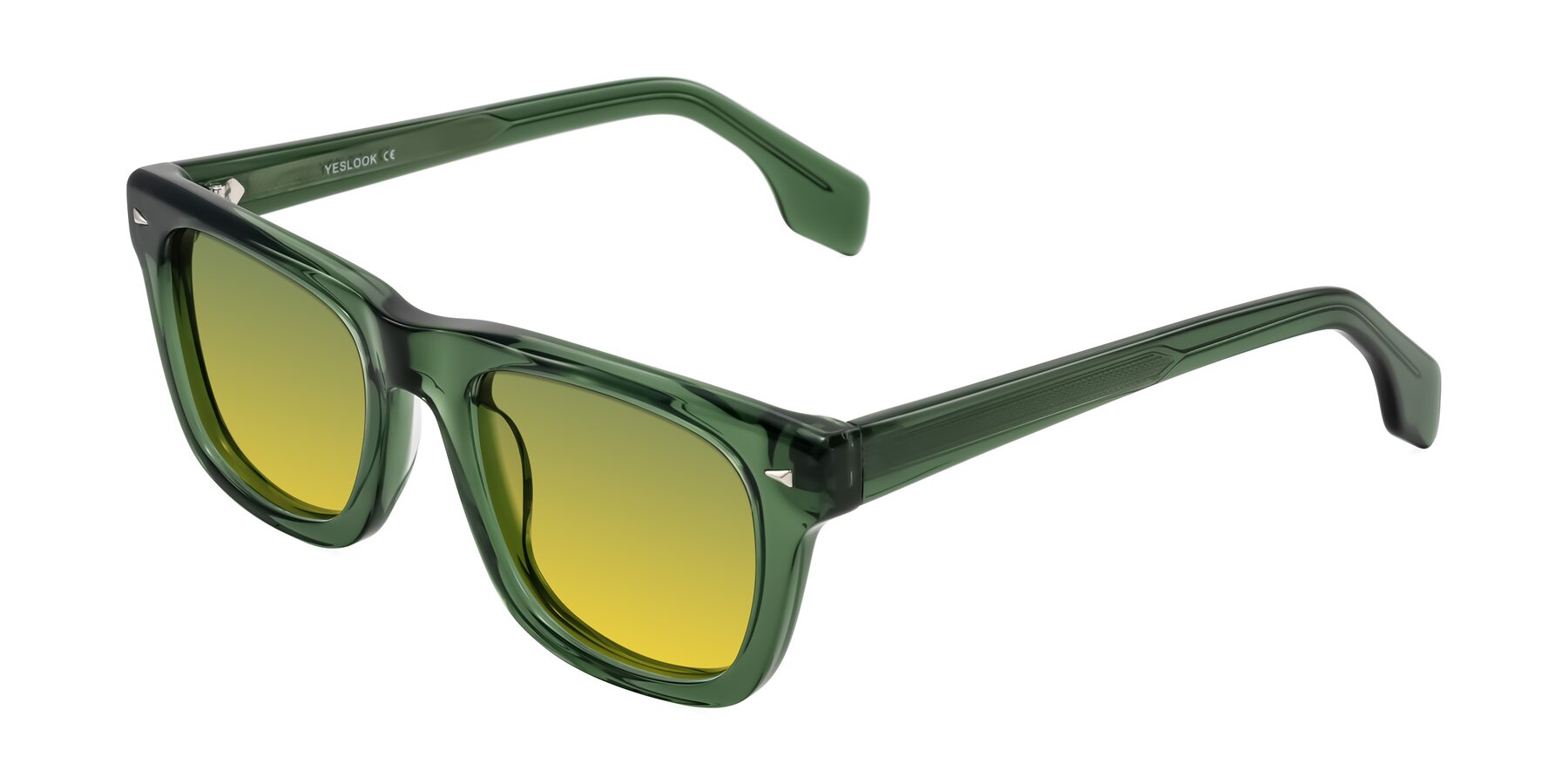 Angle of Nesse in Transparent Green with Green / Yellow Gradient Lenses