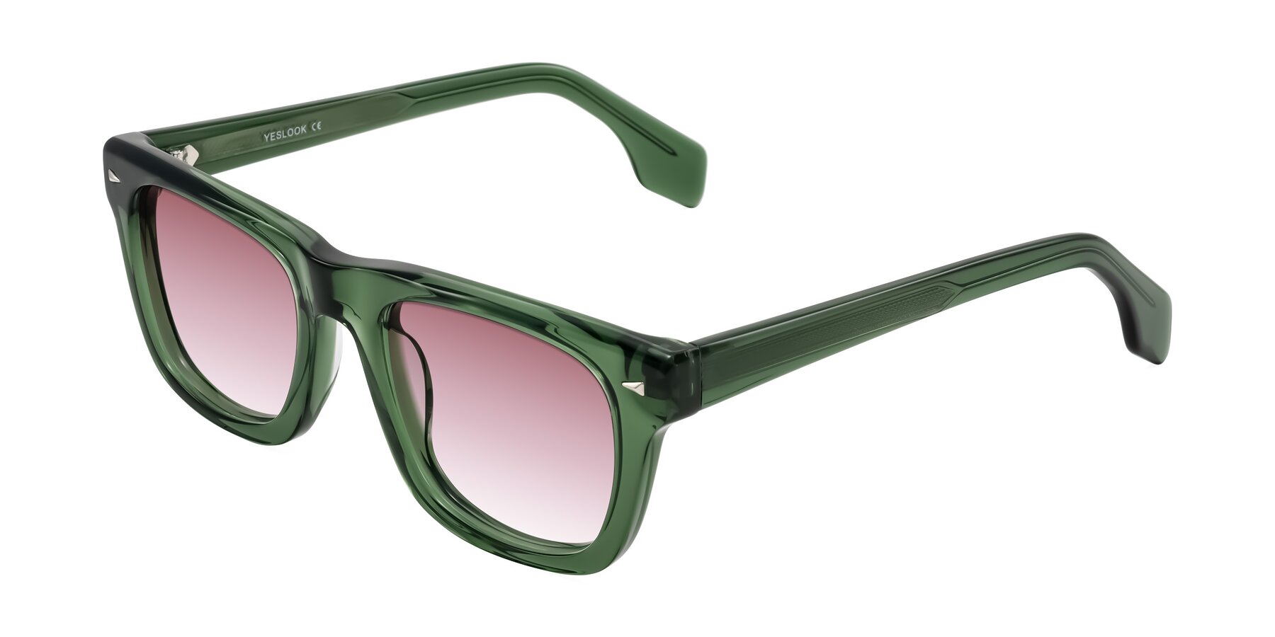 Angle of Nesse in Transparent Green with Garnet Gradient Lenses
