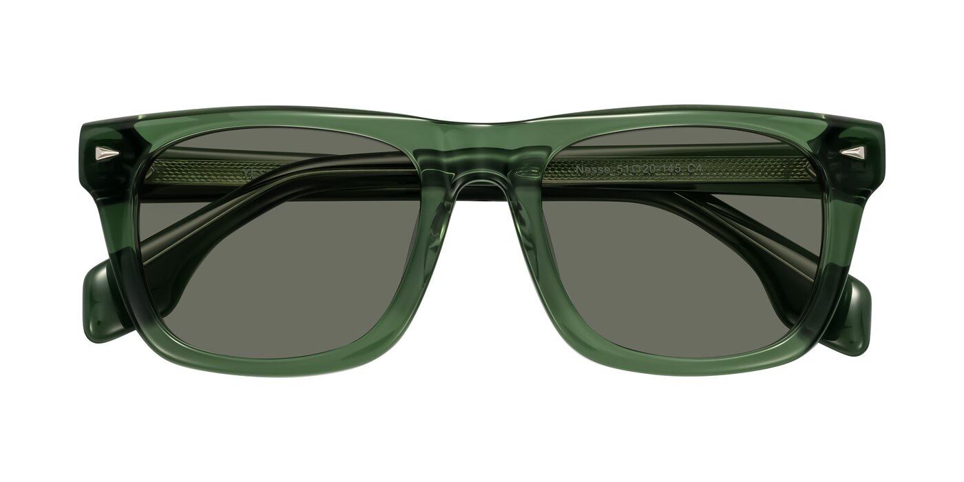 Nesse - Transparent Green Polarized Sunglasses
