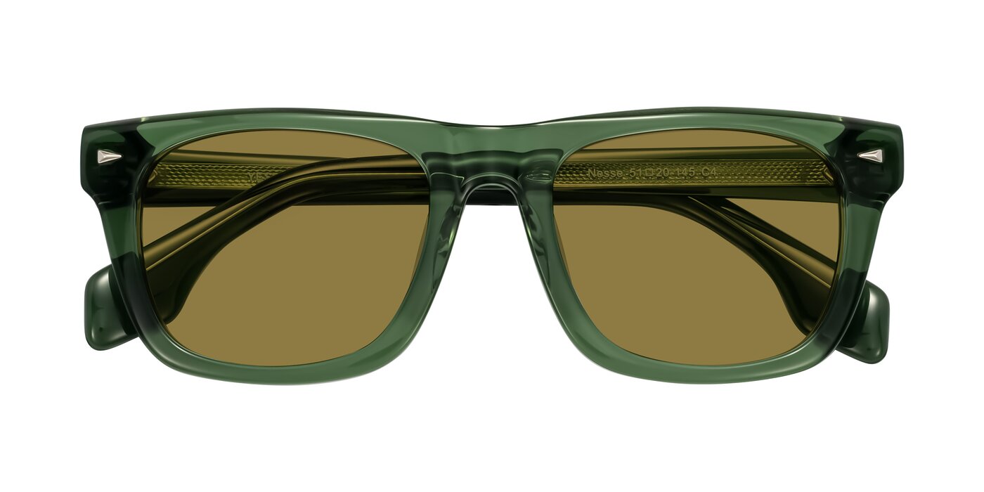 Nesse - Transparent Green Polarized Sunglasses
