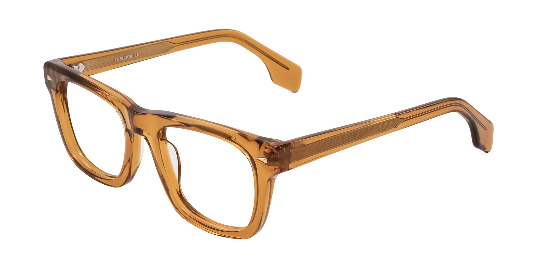Angle of Nesse in Amber with Clear Eyeglass Lenses