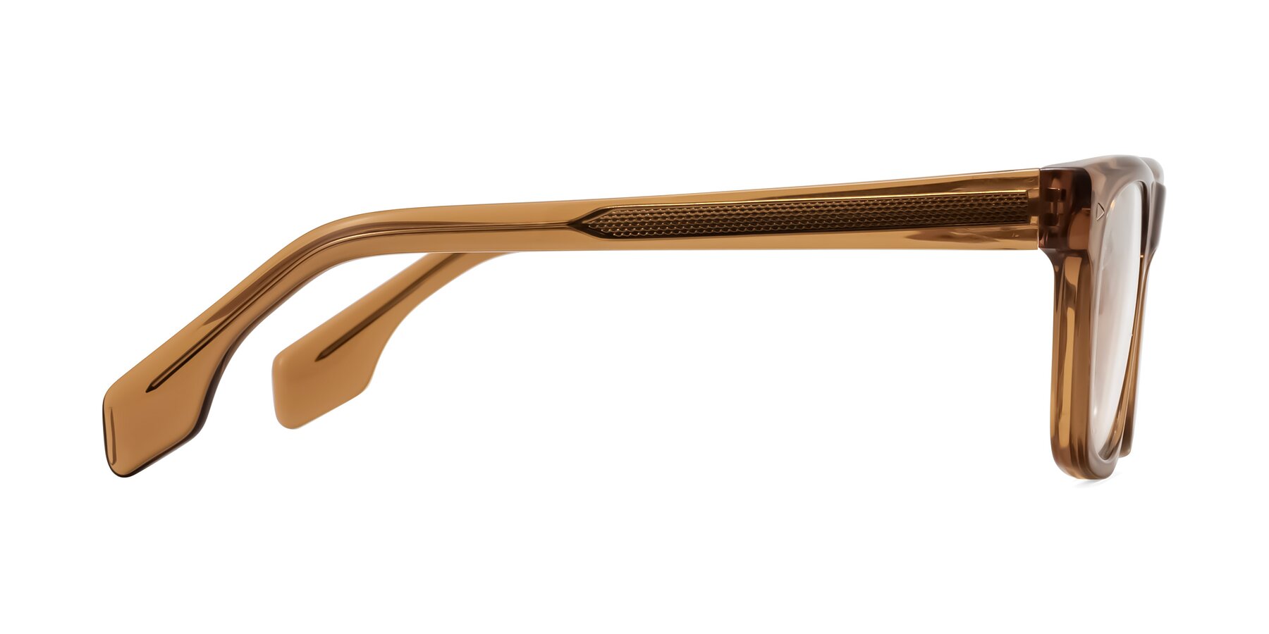 Side of Nesse in Amber with Clear Eyeglass Lenses