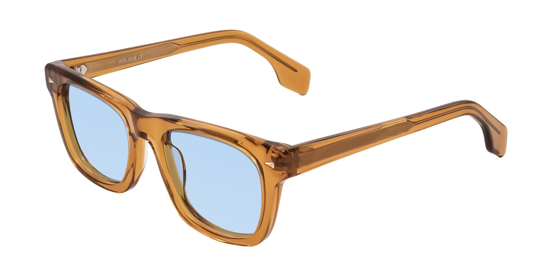 Angle of Nesse in Amber with Light Blue Tinted Lenses