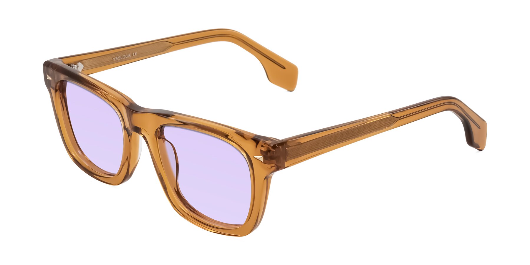 Angle of Nesse in Amber with Light Purple Tinted Lenses