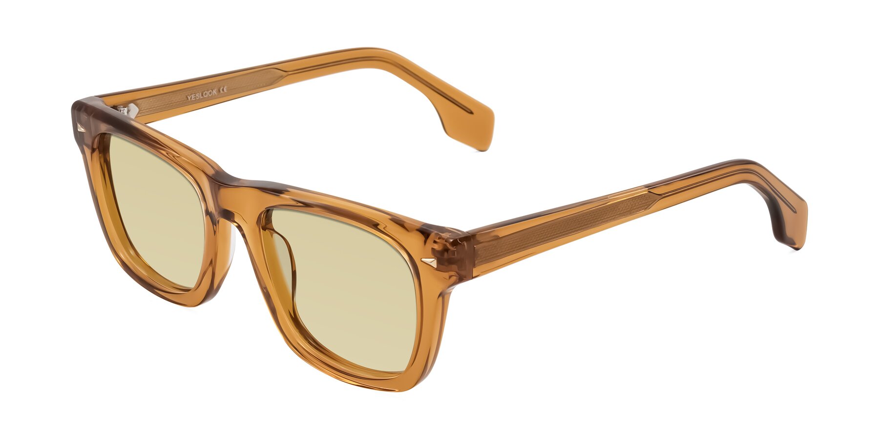 Angle of Nesse in Amber with Light Champagne Tinted Lenses
