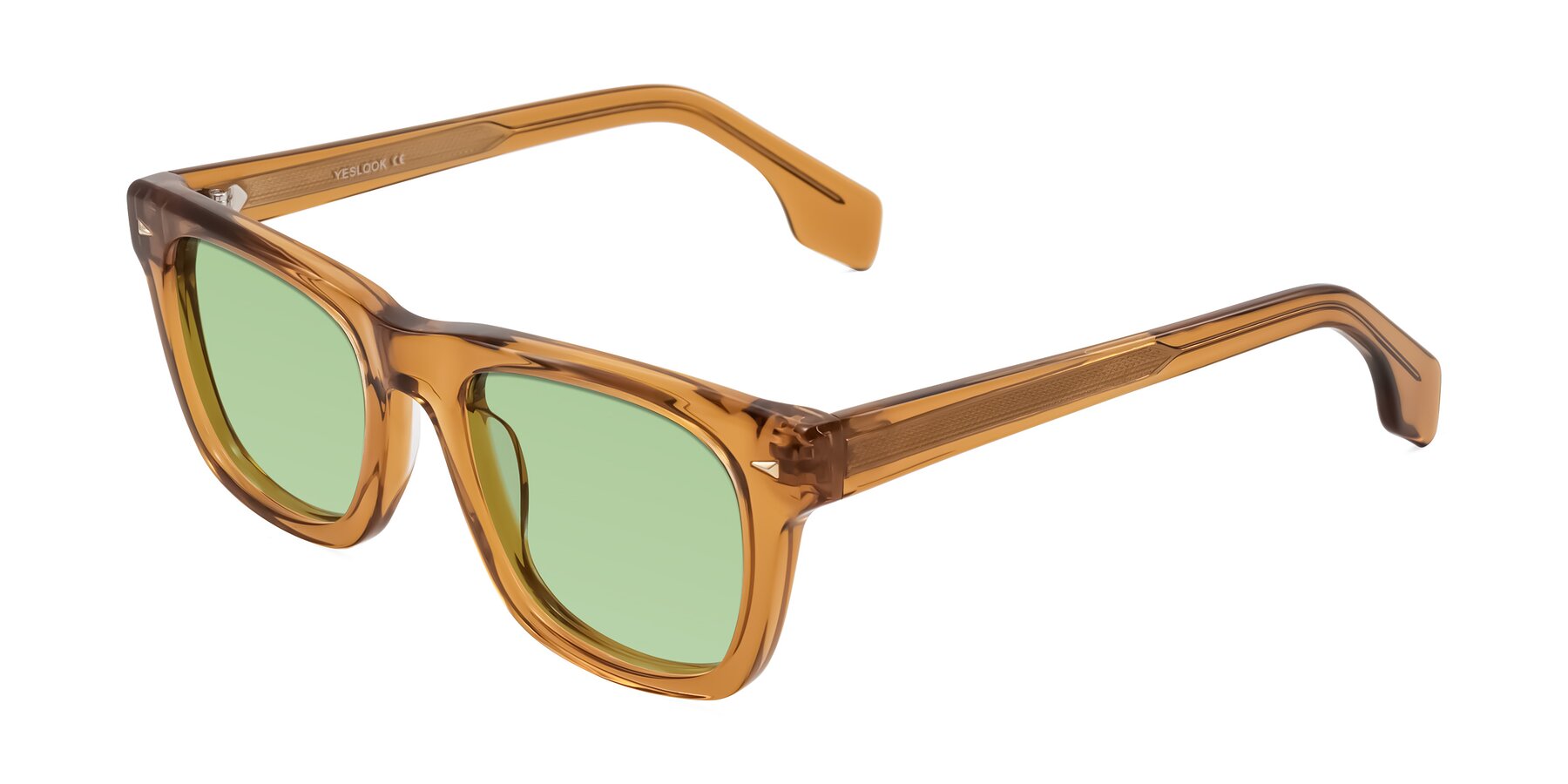 Angle of Nesse in Amber with Medium Green Tinted Lenses