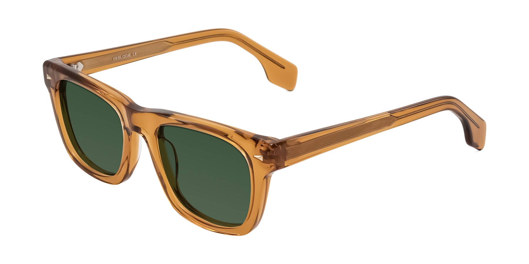 Angle of Nesse in Amber with Green Tinted Lenses