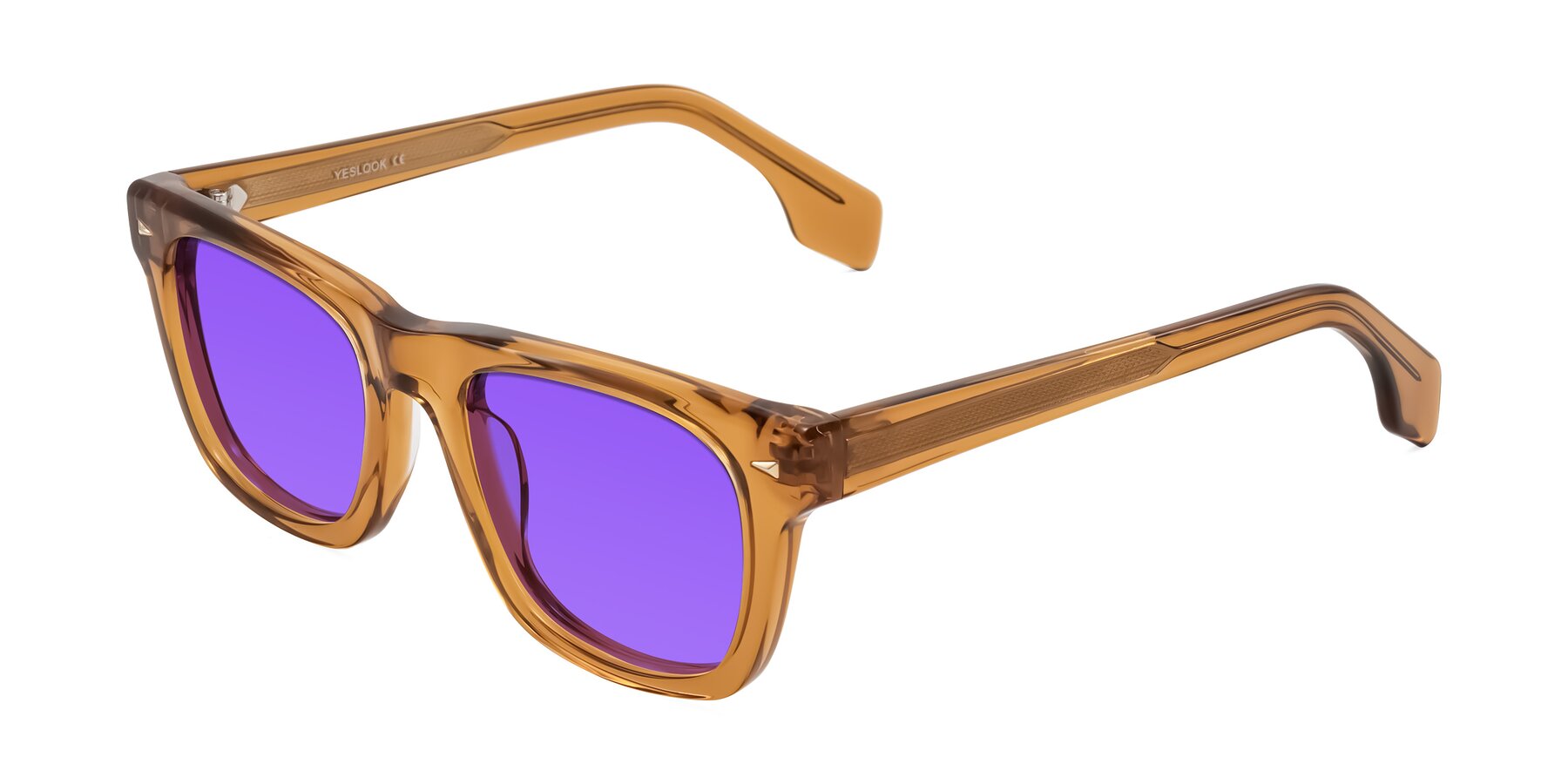 Angle of Nesse in Amber with Purple Tinted Lenses
