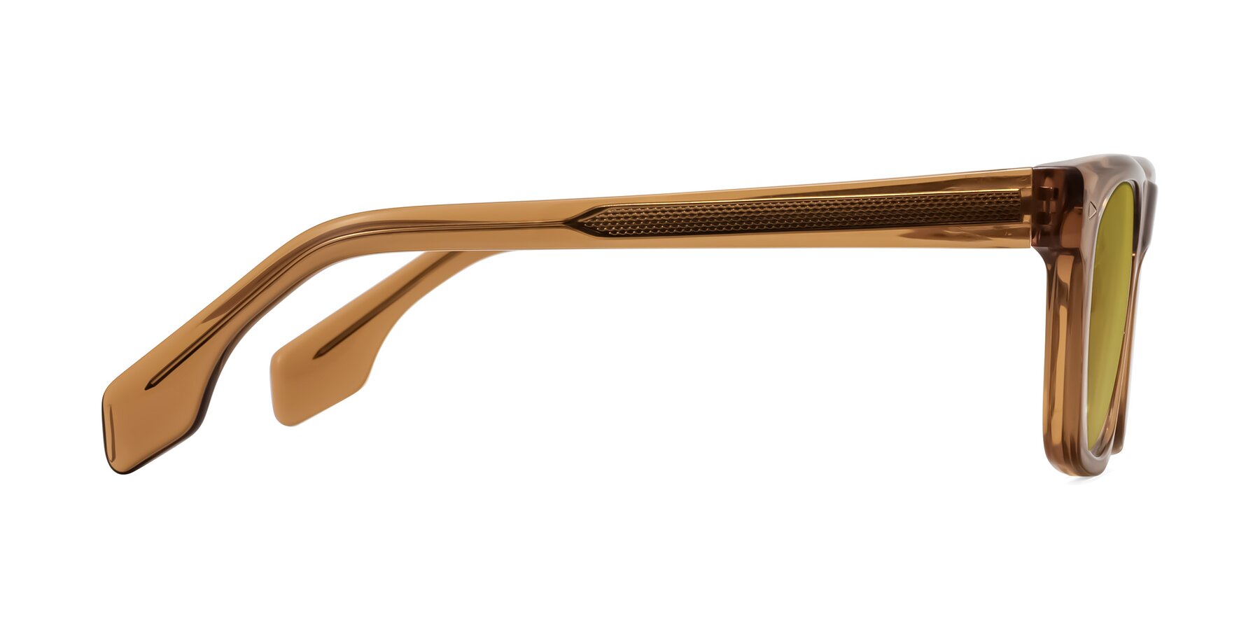 Side of Nesse in Amber with Champagne Tinted Lenses