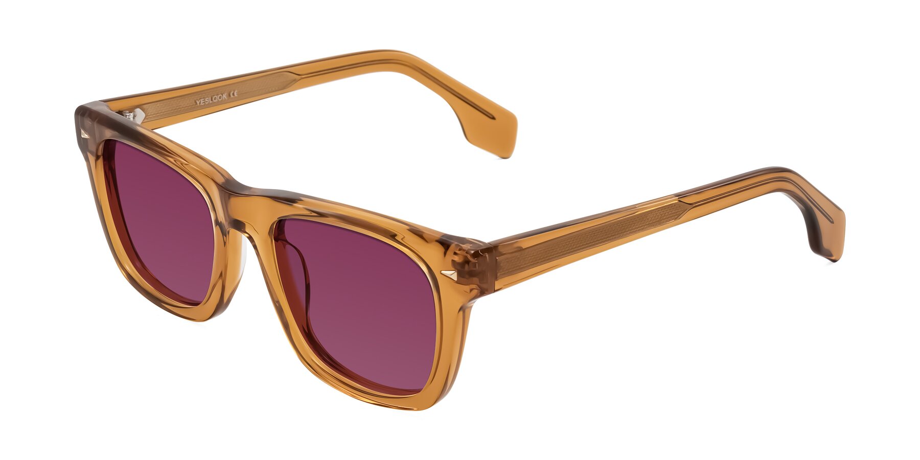 Angle of Nesse in Amber with Wine Tinted Lenses