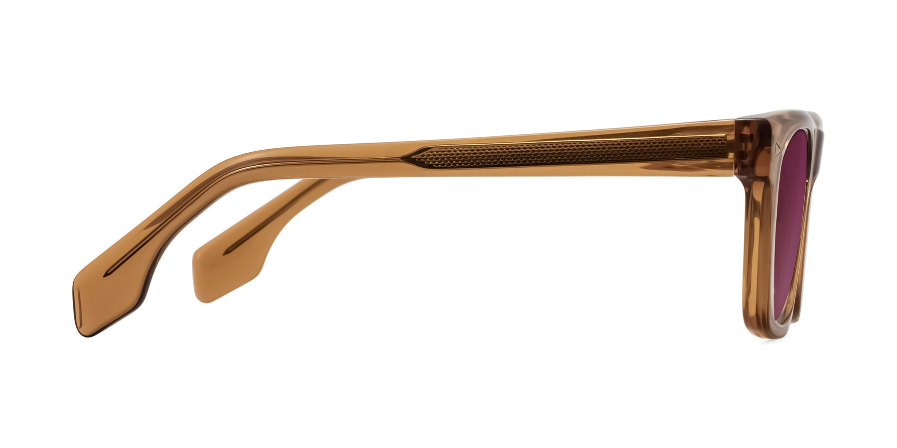 Side of Nesse in Amber with Wine Tinted Lenses