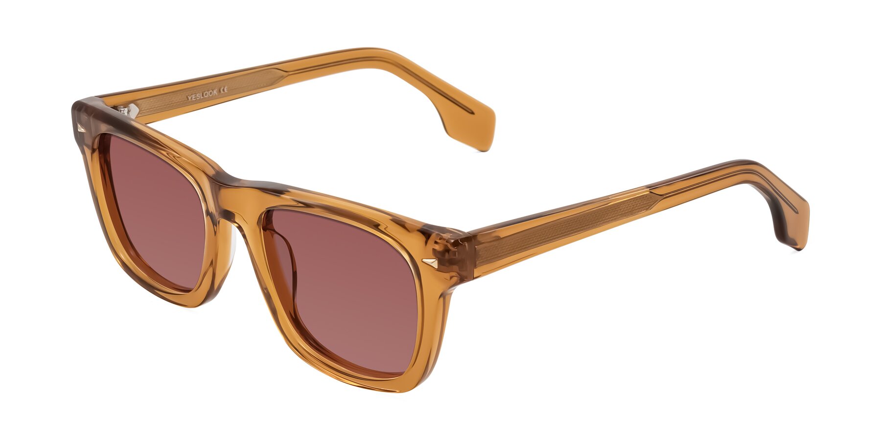 Angle of Nesse in Amber with Garnet Tinted Lenses