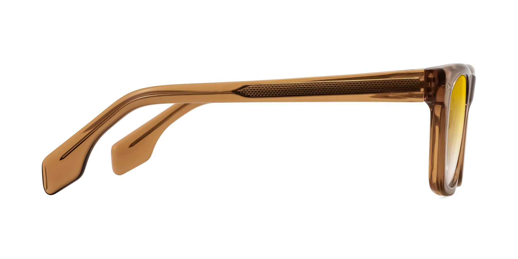 Side of Nesse in Amber with Yellow Gradient Lenses