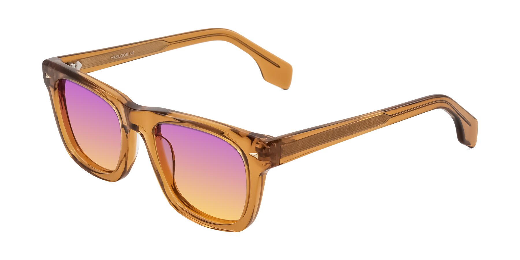 Angle of Nesse in Amber with Purple / Yellow Gradient Lenses